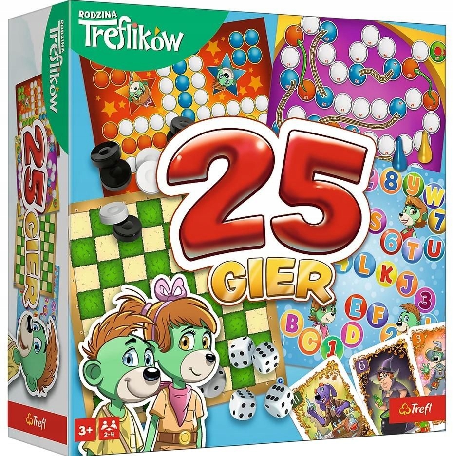 Gra planszowa kalejdoskop 25 gier Rodzina Treflików (02824)