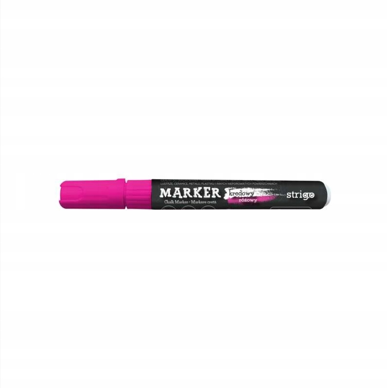 Marker kredowy różowy 4mm okrągła końcówka, STRIGO (2820)