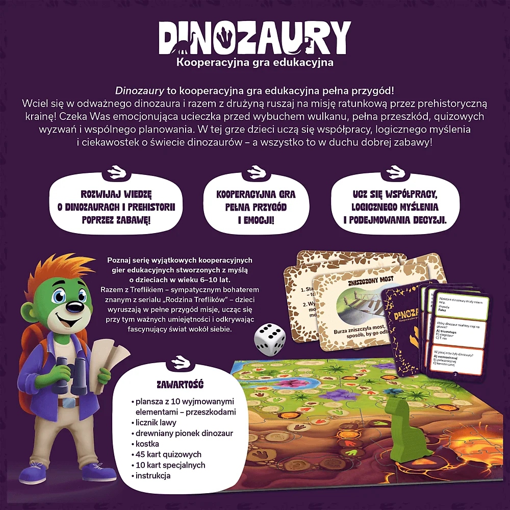Gra edukacyjna Dinozaury, Rodzina Treflików (02912)