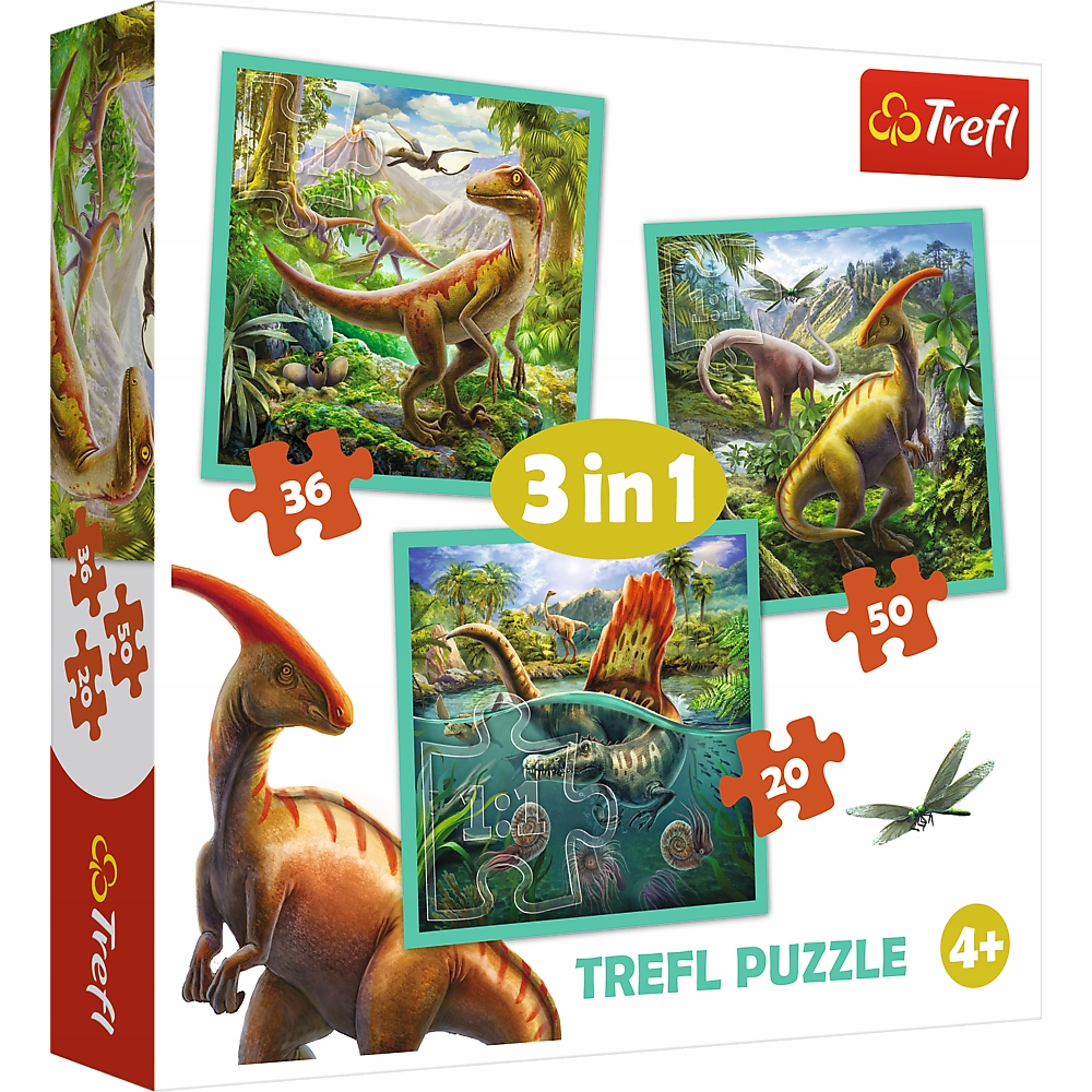 Puzzle 3 w 1: Niezwykły świat dinozaurów (34837)