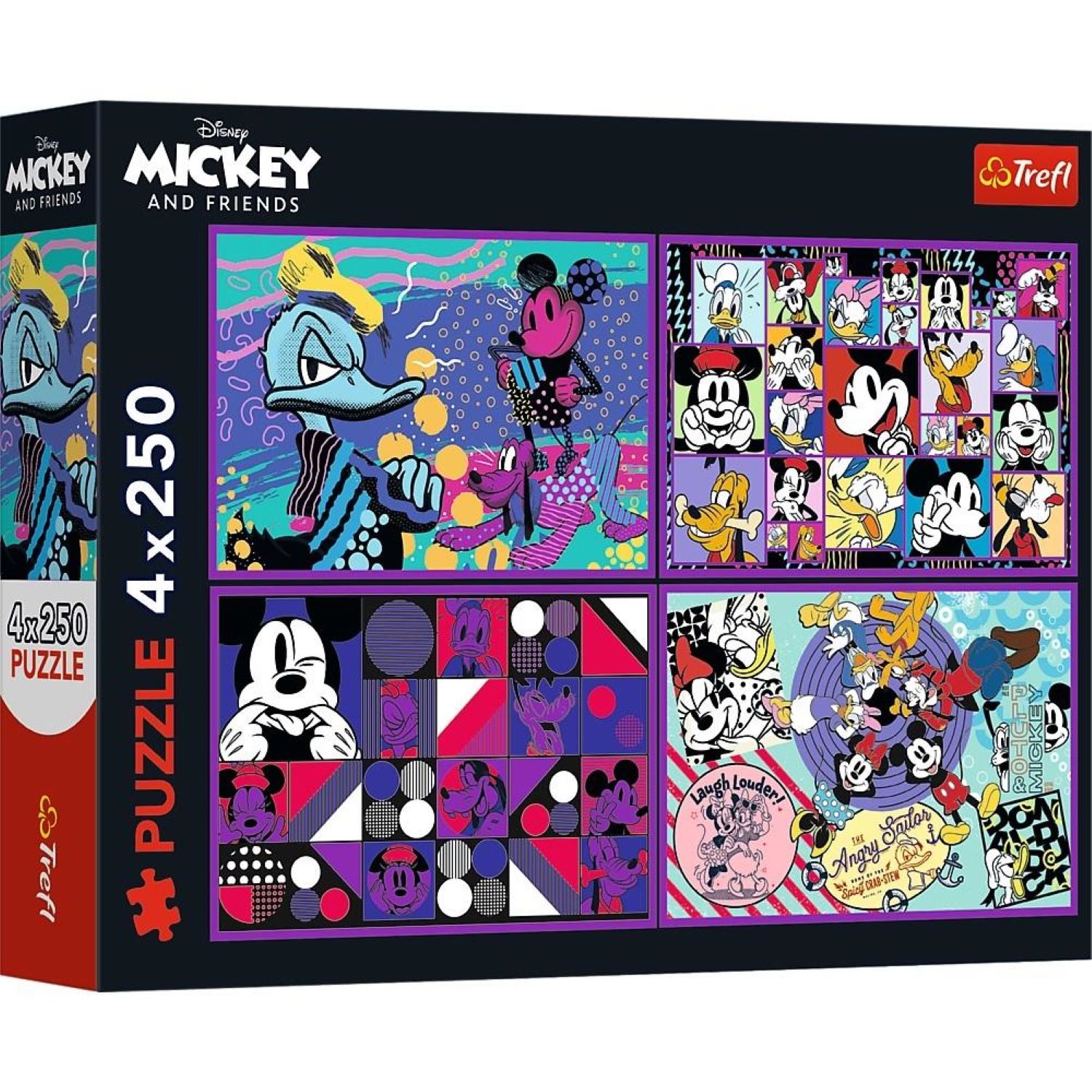 Puzzle 4 x 250 Disney: Seria przygód Myszki Miki (13308)