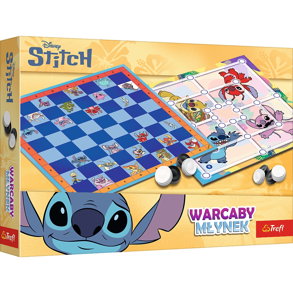 Gra planszowa Warcaby/Młynek - Stitch (02799)
