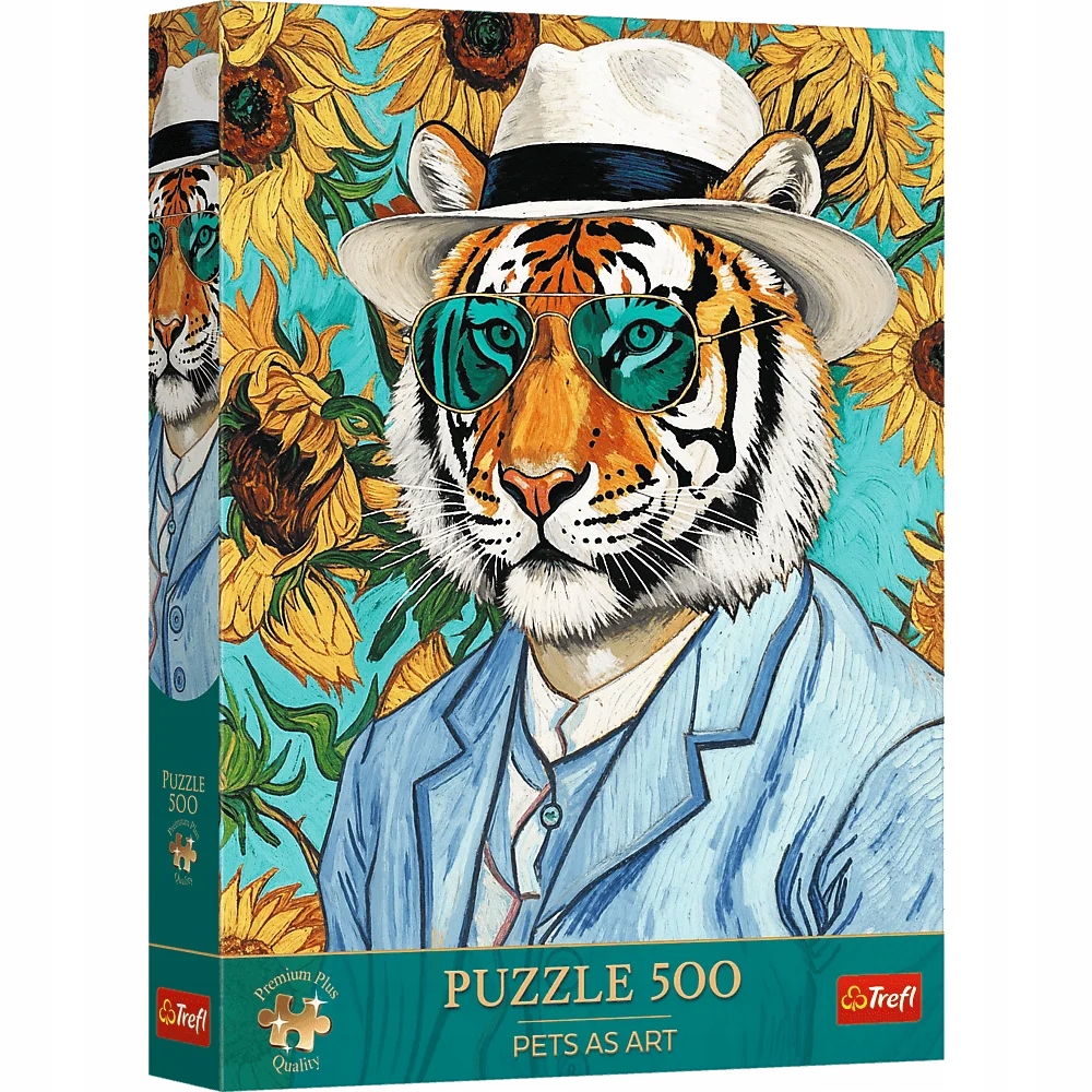 Puzzle 500: Pan Tygrys i słoneczniki (37626)
