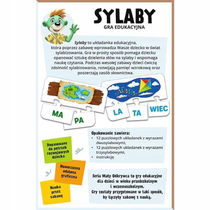 Gra dla dzieci Sylaby, Mały Odkrywca (02813)