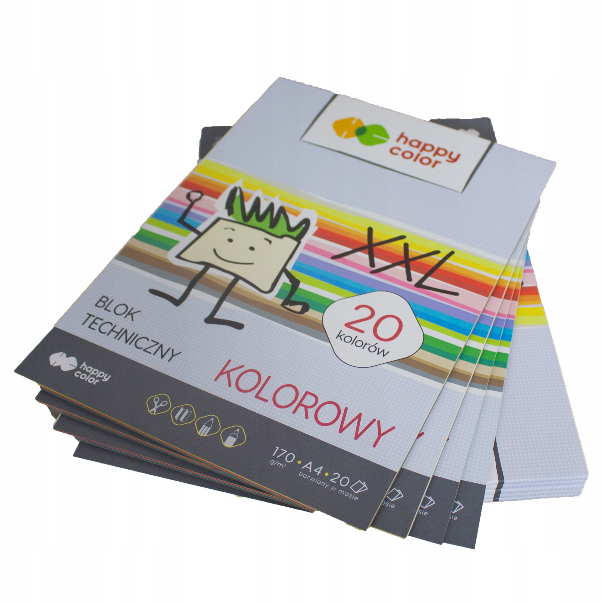 Blok Techniczny A4/20k kolorowy xxl, Happy Color (3717 2030-09)