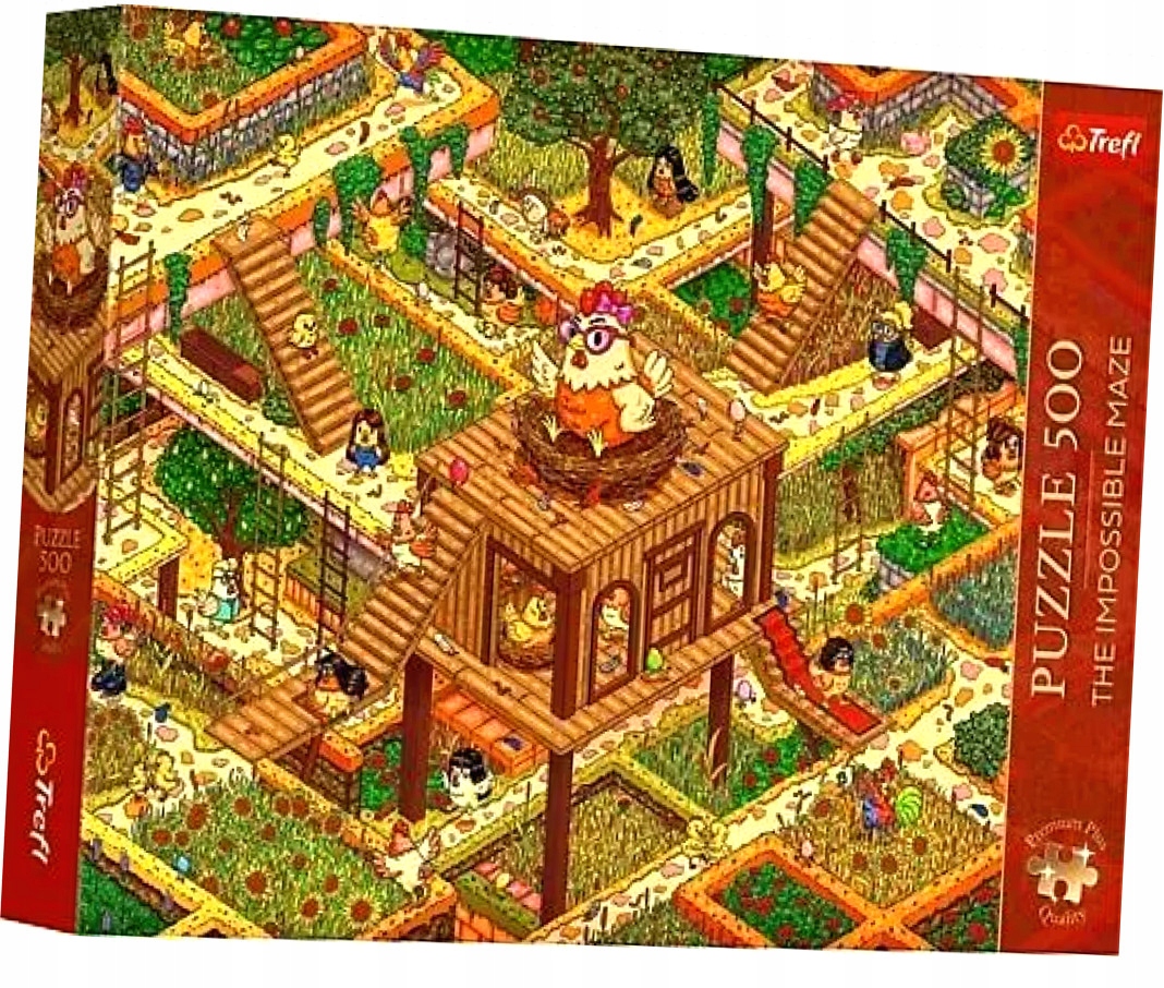 Puzzle 500 The Impossible Maze: Śmieszne kurczaki (37629)