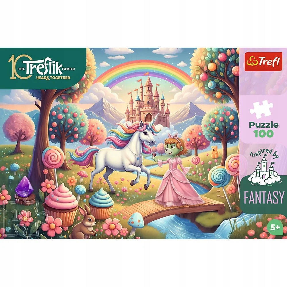 Puzzle 100 Inspired by Fantasy: Jednorożec w Słodyczolandii (16574)