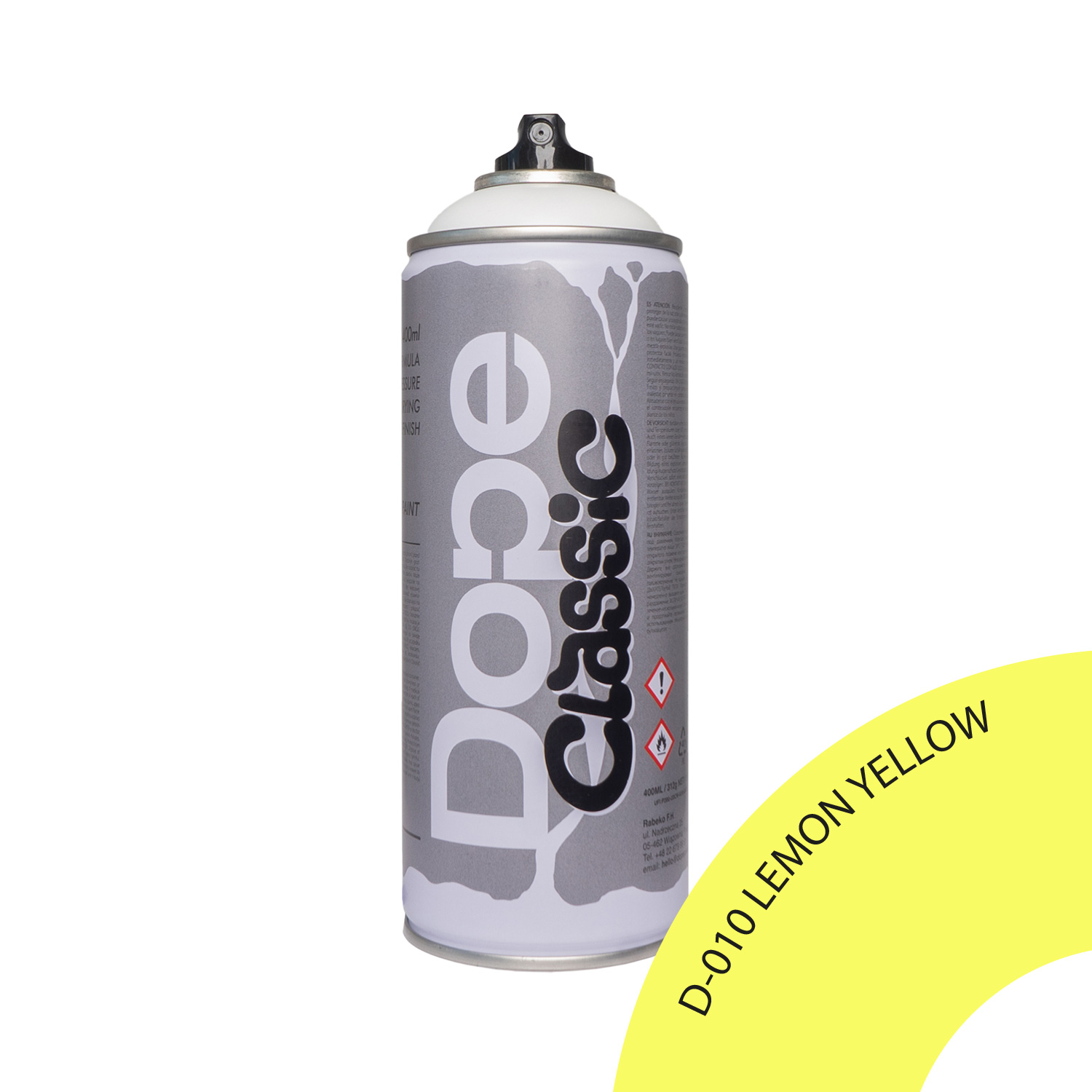Farba w sprayu 400 ml Classic D-010 Lemon Yellow, Dope Cans