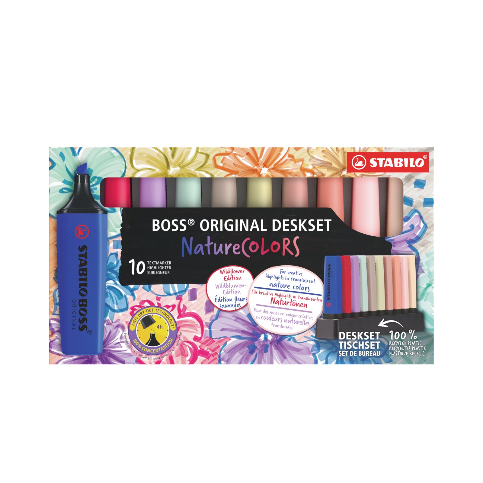 Zakreślacz STABILO Boss Wildflowers Nature Colors 10 sztuk (7010-3-5)