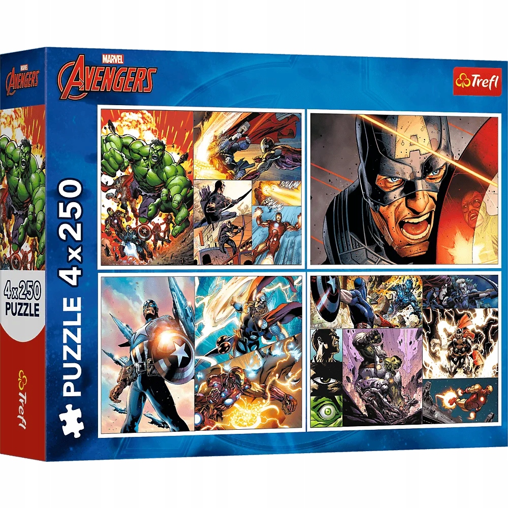 Puzzle 4 x 250 Marvel: Bohaterskie dni (13309)