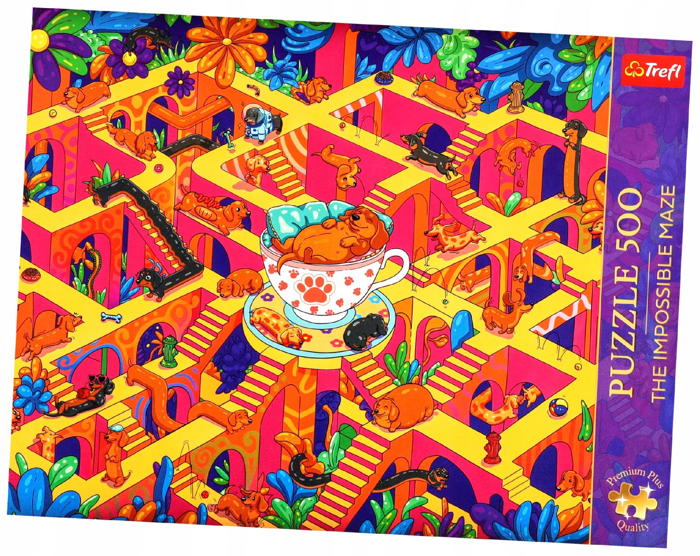 Puzzle 500 The Impossible Maze: Wesołe jamniki (37630)