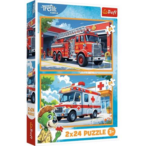 Puzzle 2x24 W krainie radości Trefliki (34447)