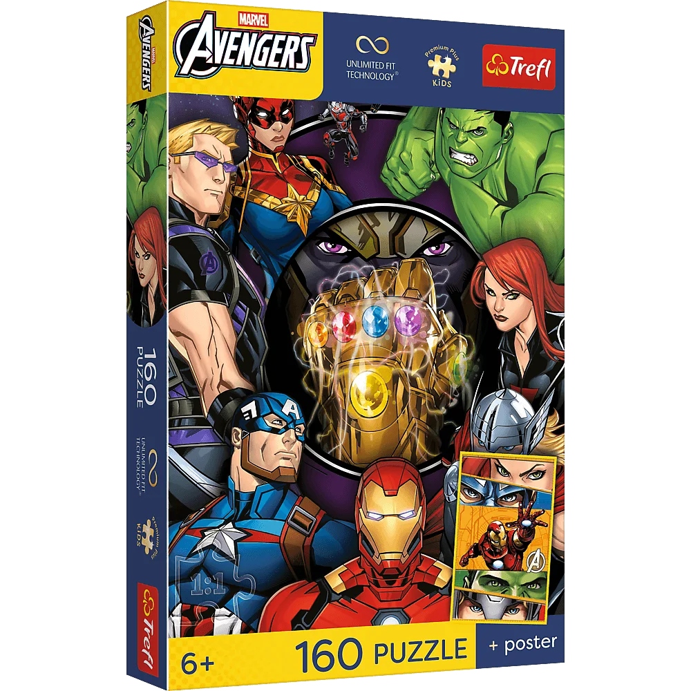 Puzzle 160 Premium Plus Kids Bohater dnia, Marvel (15437)