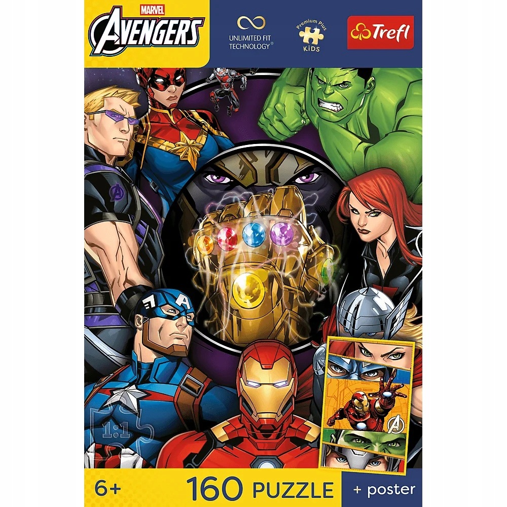 Puzzle 160 Premium Plus Kids Bohater dnia, Marvel (15437)