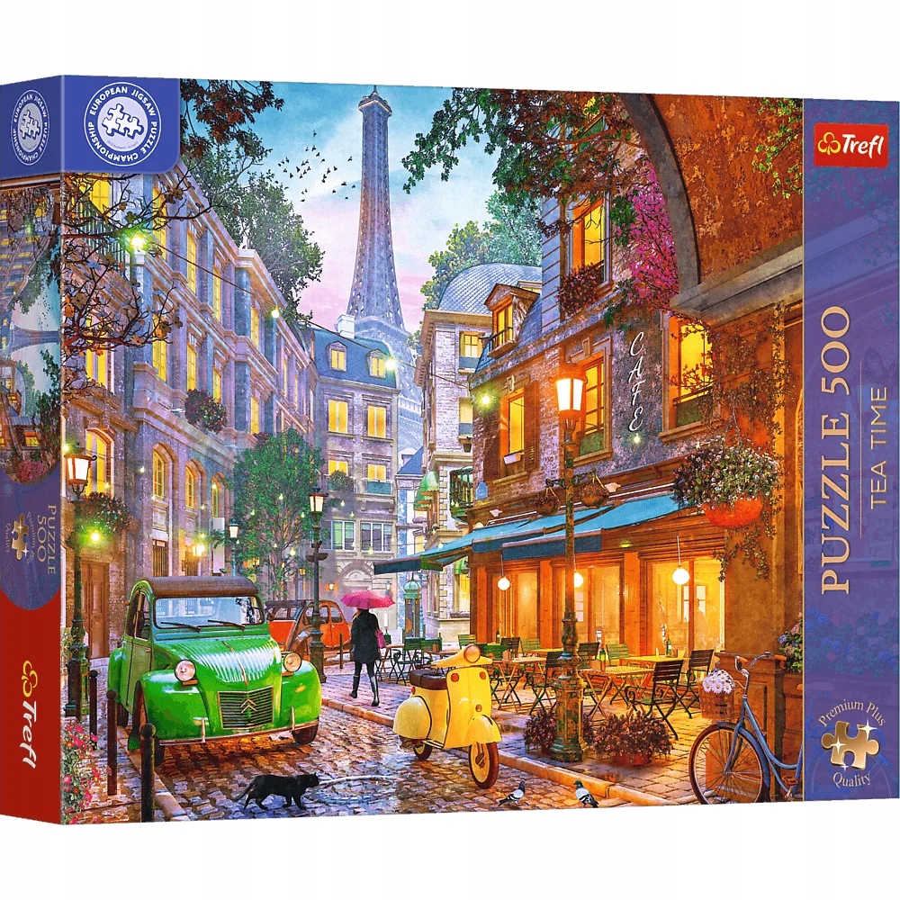 Puzzle 500 Tea Time: Mistrzostwa Europy, Kawiarnia w Paryżu (37614)