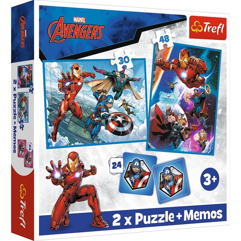 Puzzle 2 w 1 + memos Bohaterowie w akcji (93333)