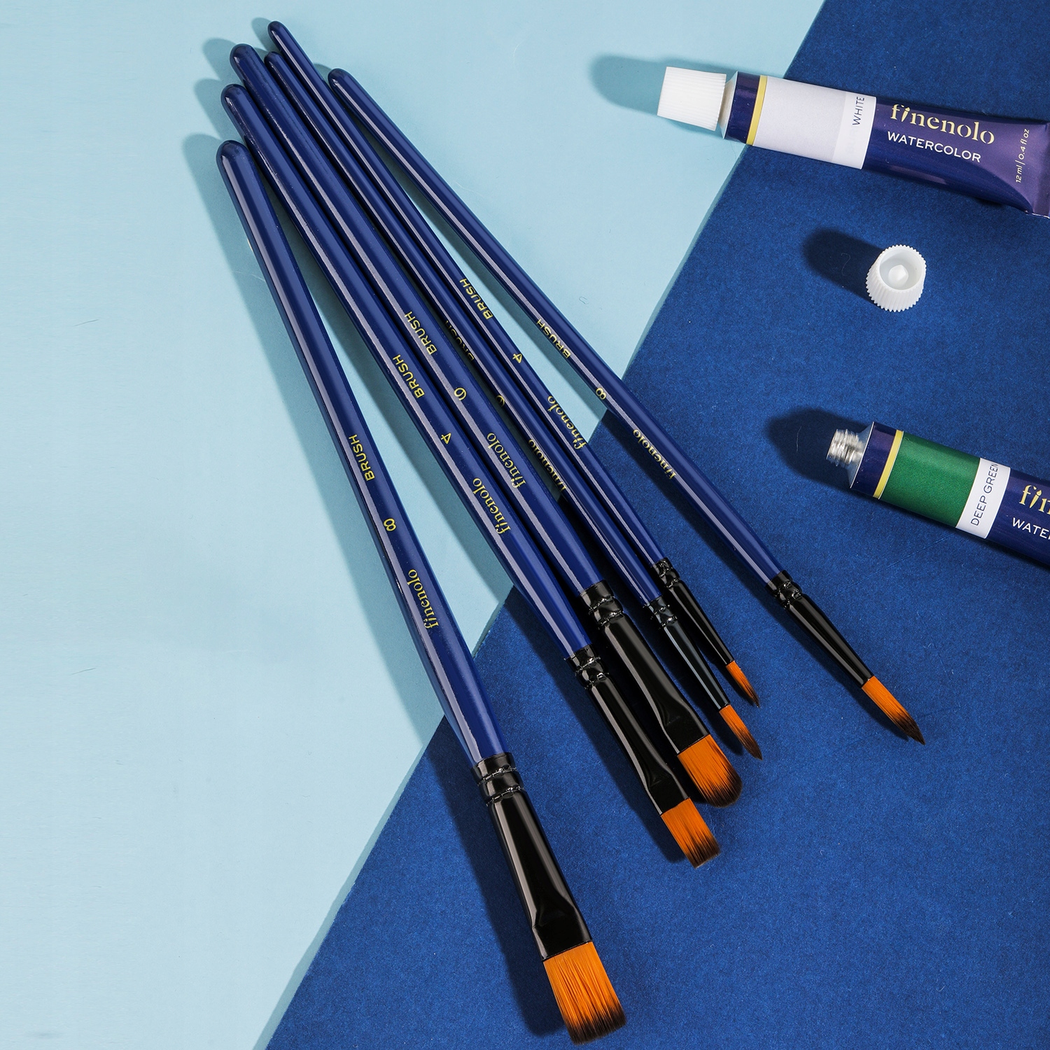 Zestaw pędzli malarskich Finenolo miękki nylon 6szt, Deli (1252)