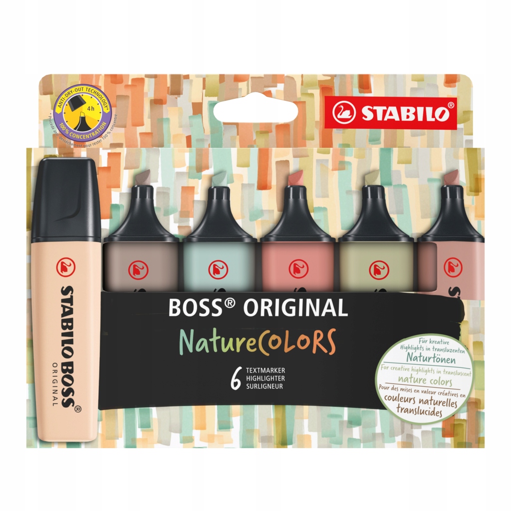Zakreślacz STABILO Boss Nature Colors 6 sztuk (70/6-2-2)