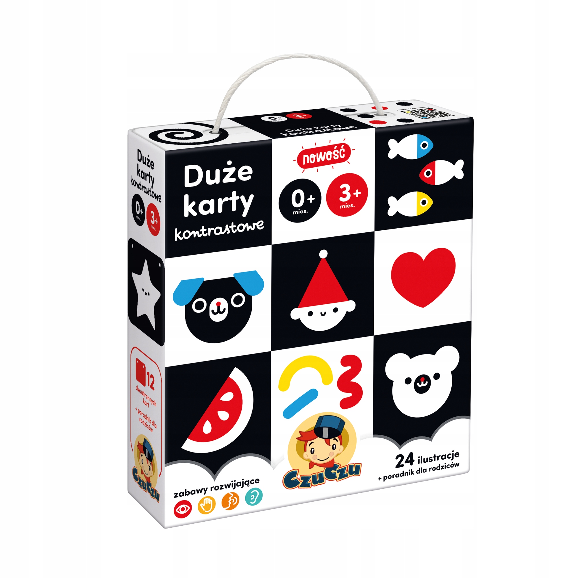 Duże karty kontrastowe dla dzieci w wieku 0+, 3mies+ (7253366)