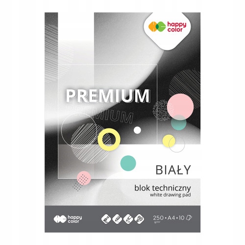 Blok techniczny Premium 250 g/m2, A4, 10 ark., biały, Happy Color (3725 2030-0)