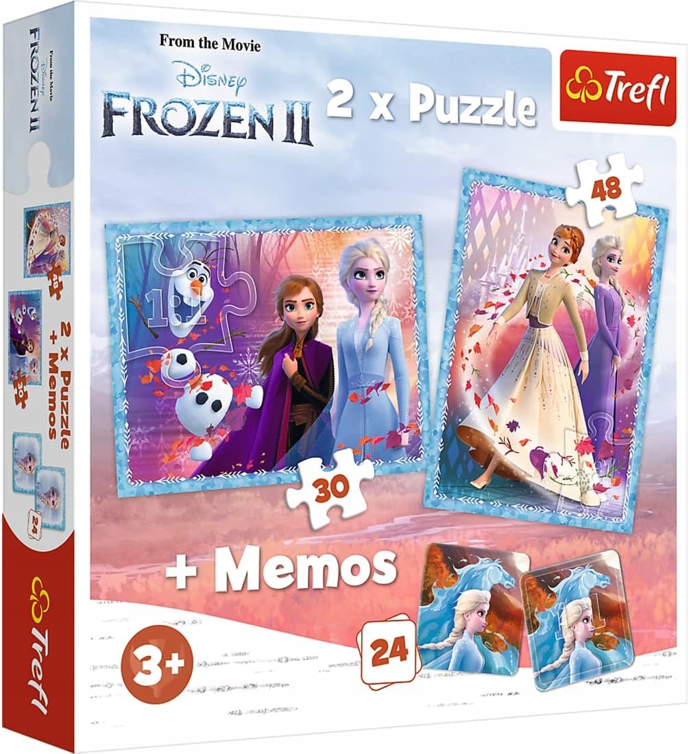 Puzzle 2 w 1 + memos księżniczki Frozen (93335)