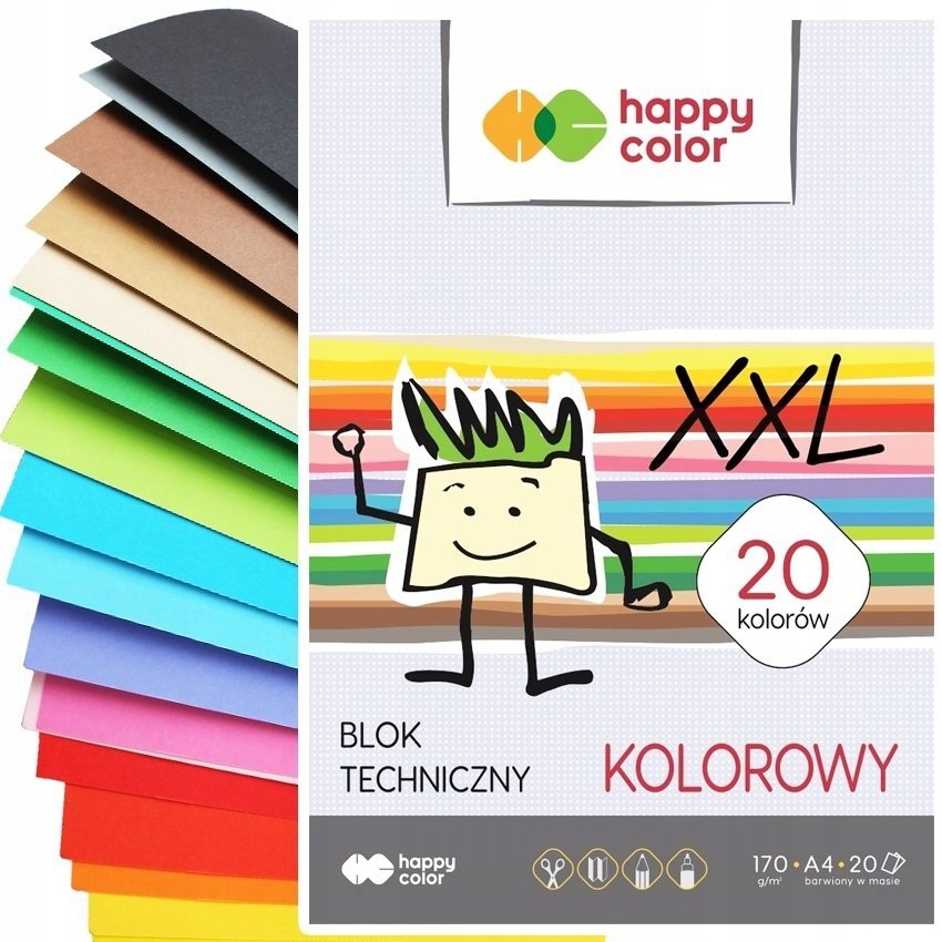 Blok Techniczny A4/20k kolorowy xxl, Happy Color (3717 2030-09)