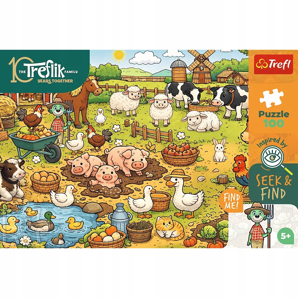 Puzzle 100 Seek & Find: Wieś, Rodzina Treflików (16589)