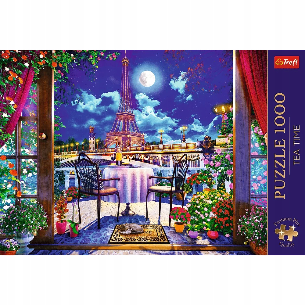 Puzzle 1000 Tea Time: Paryż w blasku księżyca (10843)