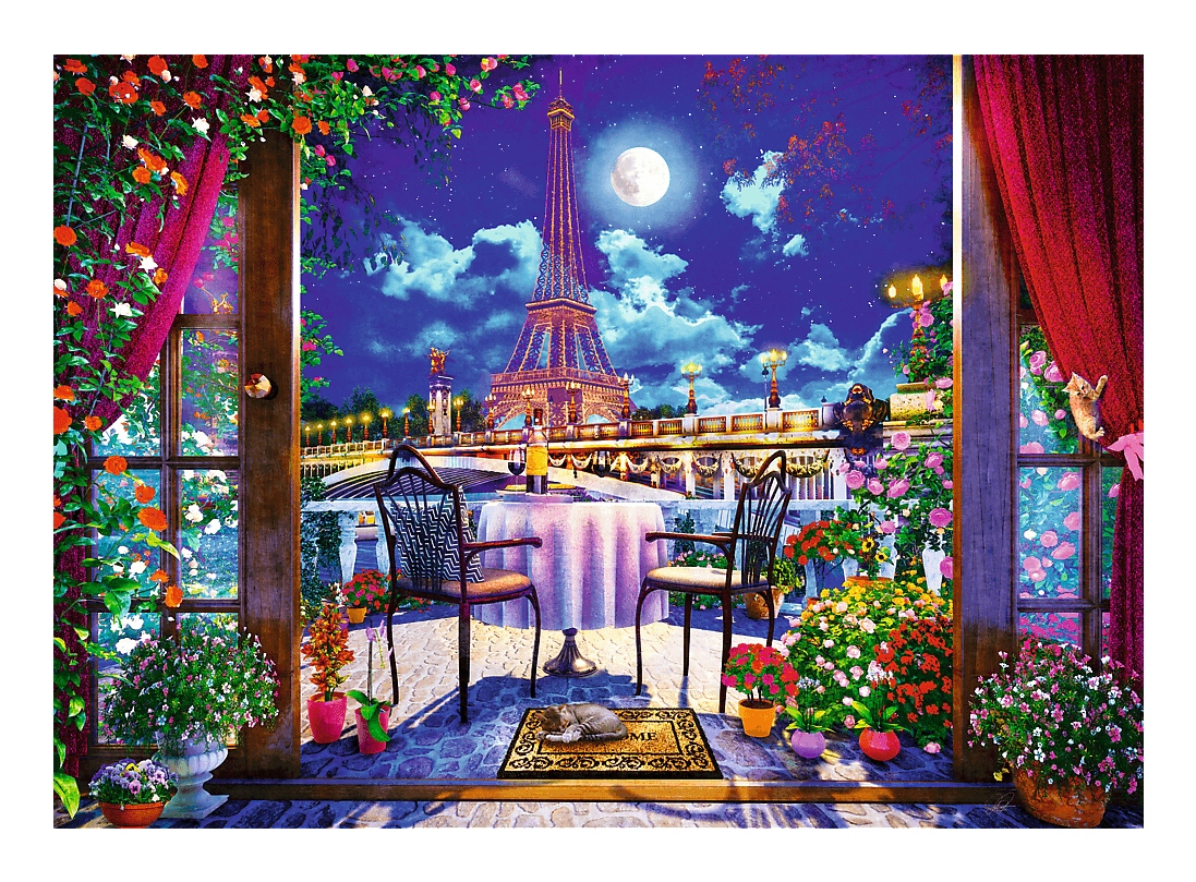 Puzzle 1000 Tea Time: Paryż w blasku księżyca (10843)