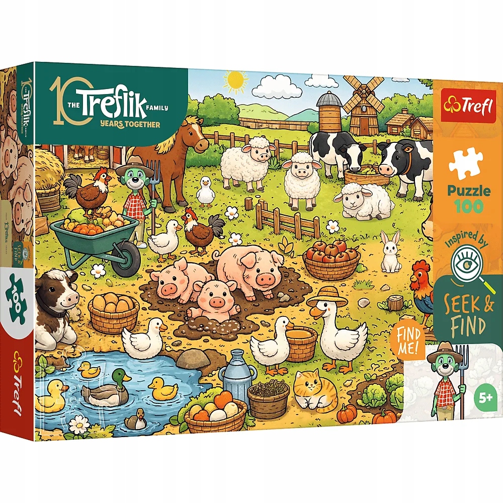 Puzzle 100 Seek & Find: Wieś, Rodzina Treflików (16589)