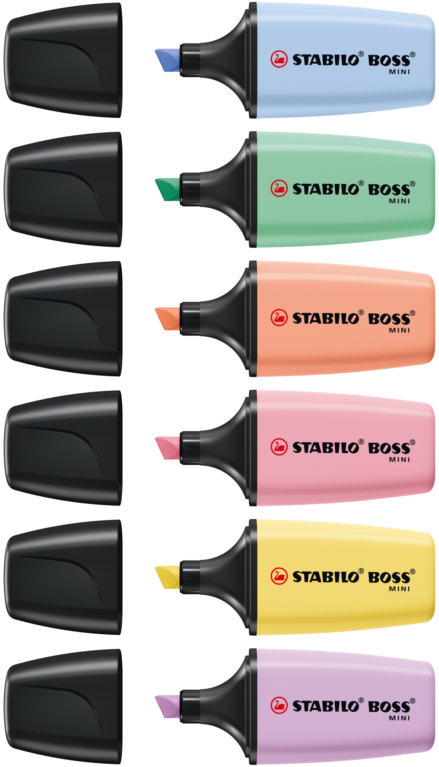 Zakreślacz STABILO BOSS MINI Pastel 6 sztuk (07/6-2-01)