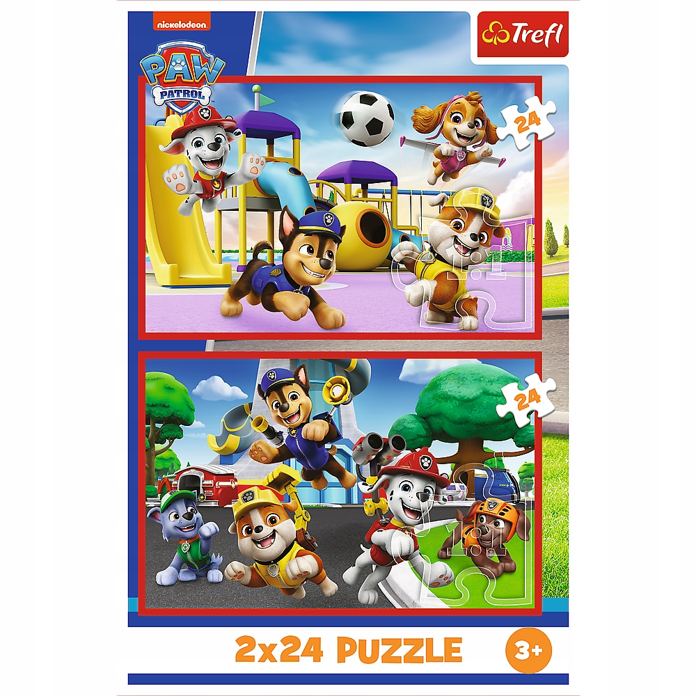 Puzzle 2x24 Psi dzień zabaw