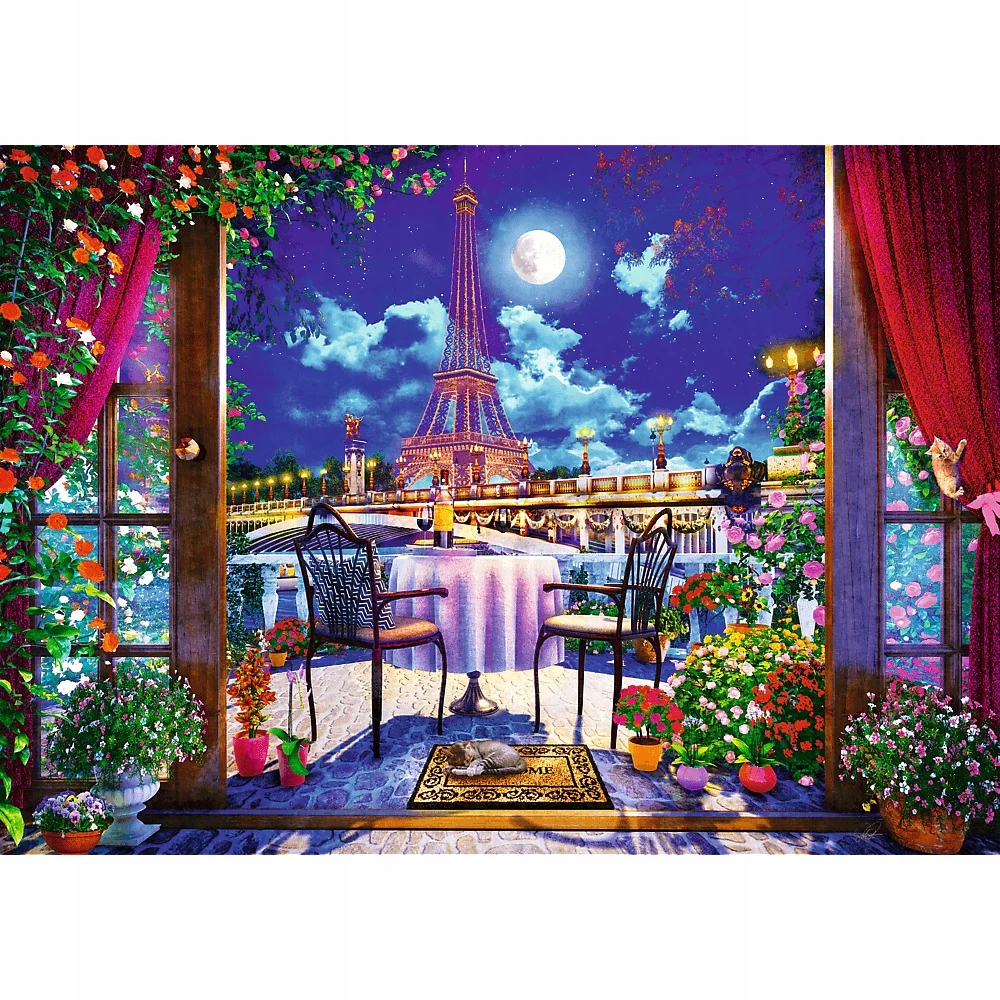 Puzzle 1000 Tea Time: Paryż w blasku księżyca (10843)