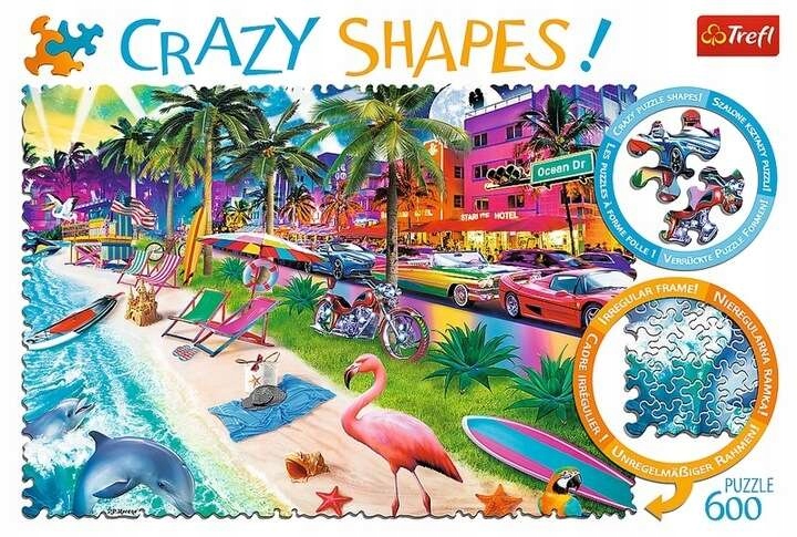 Puzzle 600 Crazy Shapes: Plaża w Miami
