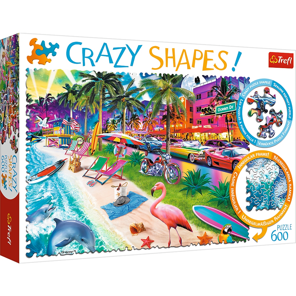 Puzzle 600 Crazy Shapes: Plaża w Miami