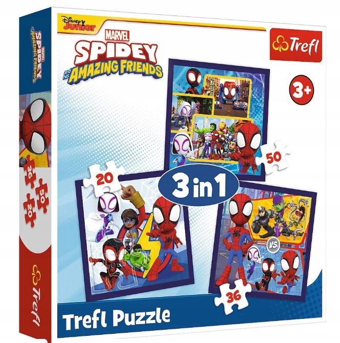 Puzzle 3 w 1: Przygody Spideya i przyjaciół (34892)