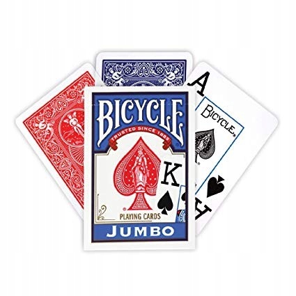 Karty Bicycle Jumbo Rider Back Czerwone, Niebieskie (0885)
