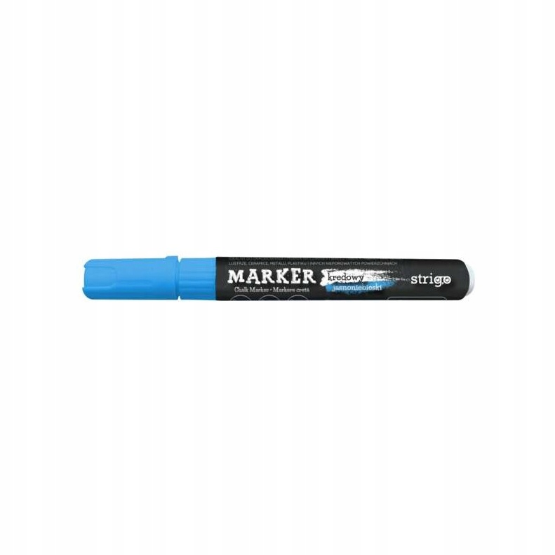 Marker kredowy niebieski 4mm okrągła końcówka, STRIGO (3222)