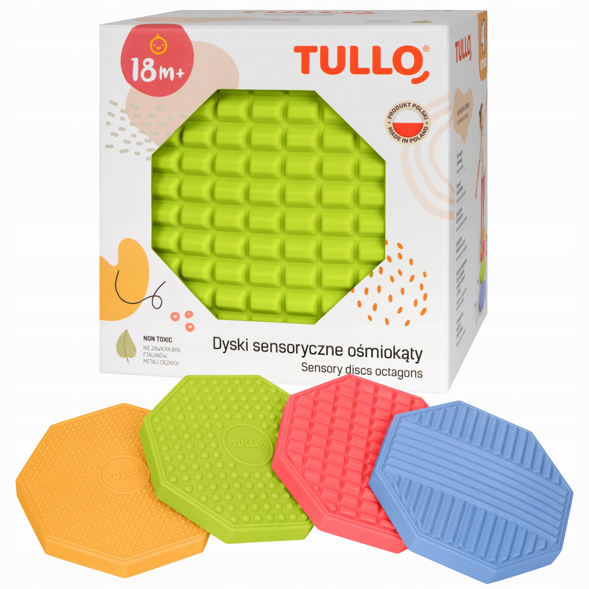 Dyski sensoryczne ośmiokąty 4 szt (6167)