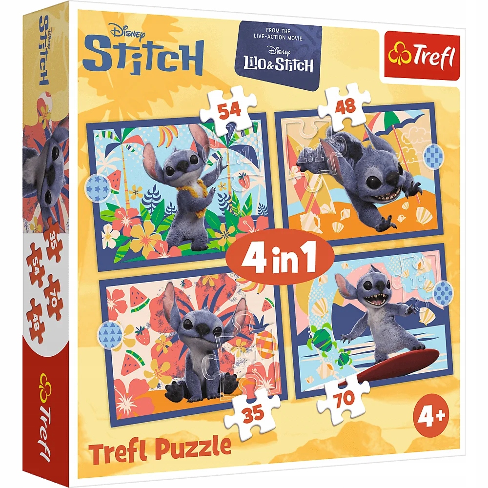 Puzzle 4 w 1 Wakacje na Hawajach (34666)