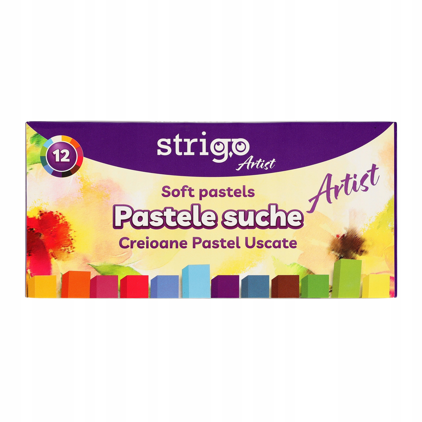 Kredki PASTELE SUCHE 12 kolorów, STRIGO (0597)