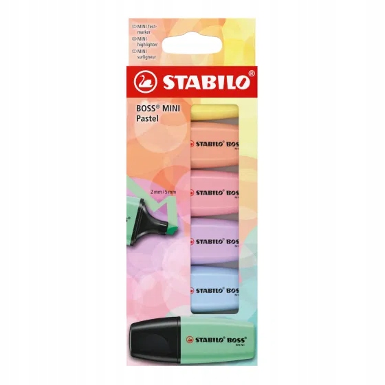 Zakreślacz STABILO BOSS MINI Pastel 6 sztuk (07/6-2-01)