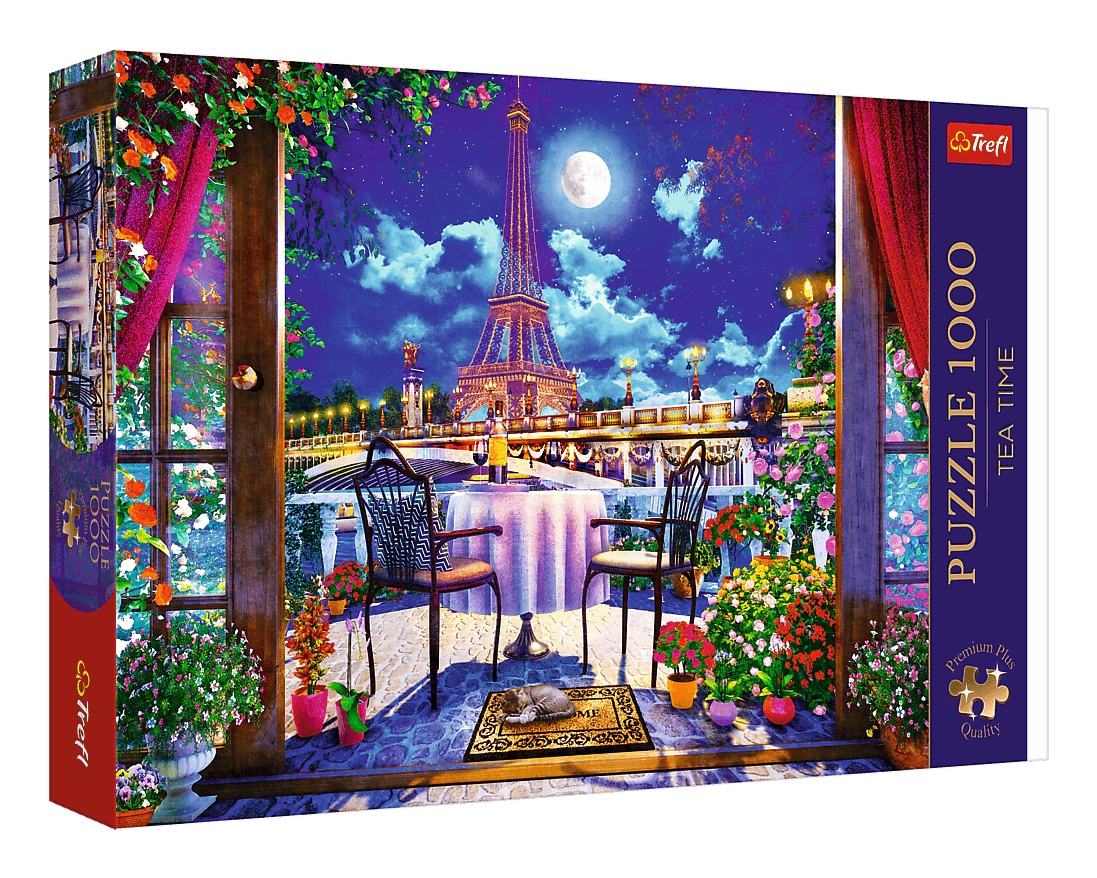 Puzzle 1000 Tea Time: Paryż w blasku księżyca (10843)