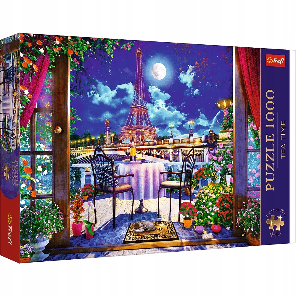 Puzzle 1000 Tea Time: Paryż w blasku księżyca (10843)