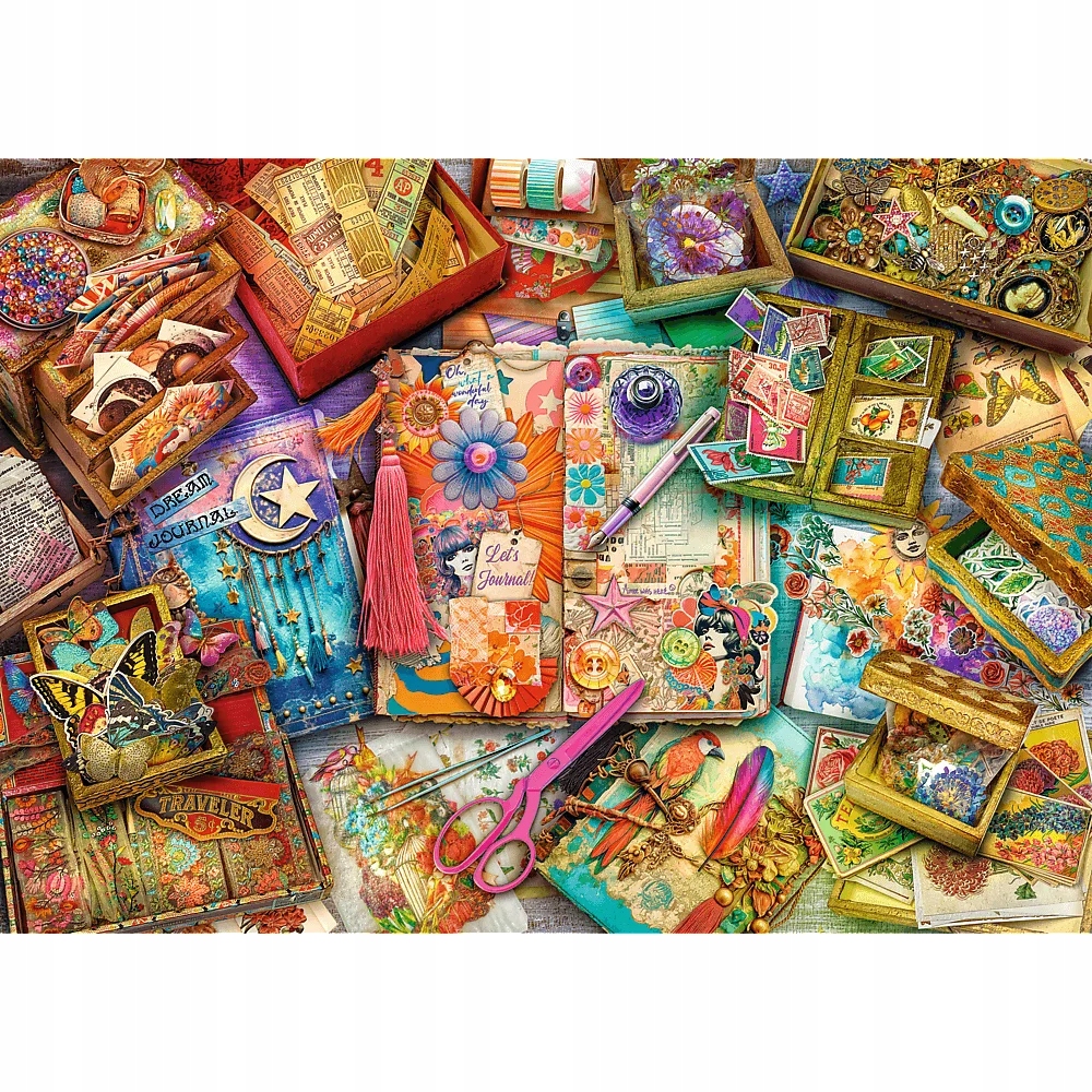 Puzzle 1000 Tea Time: Biurko pełne inspiracji (10849)
