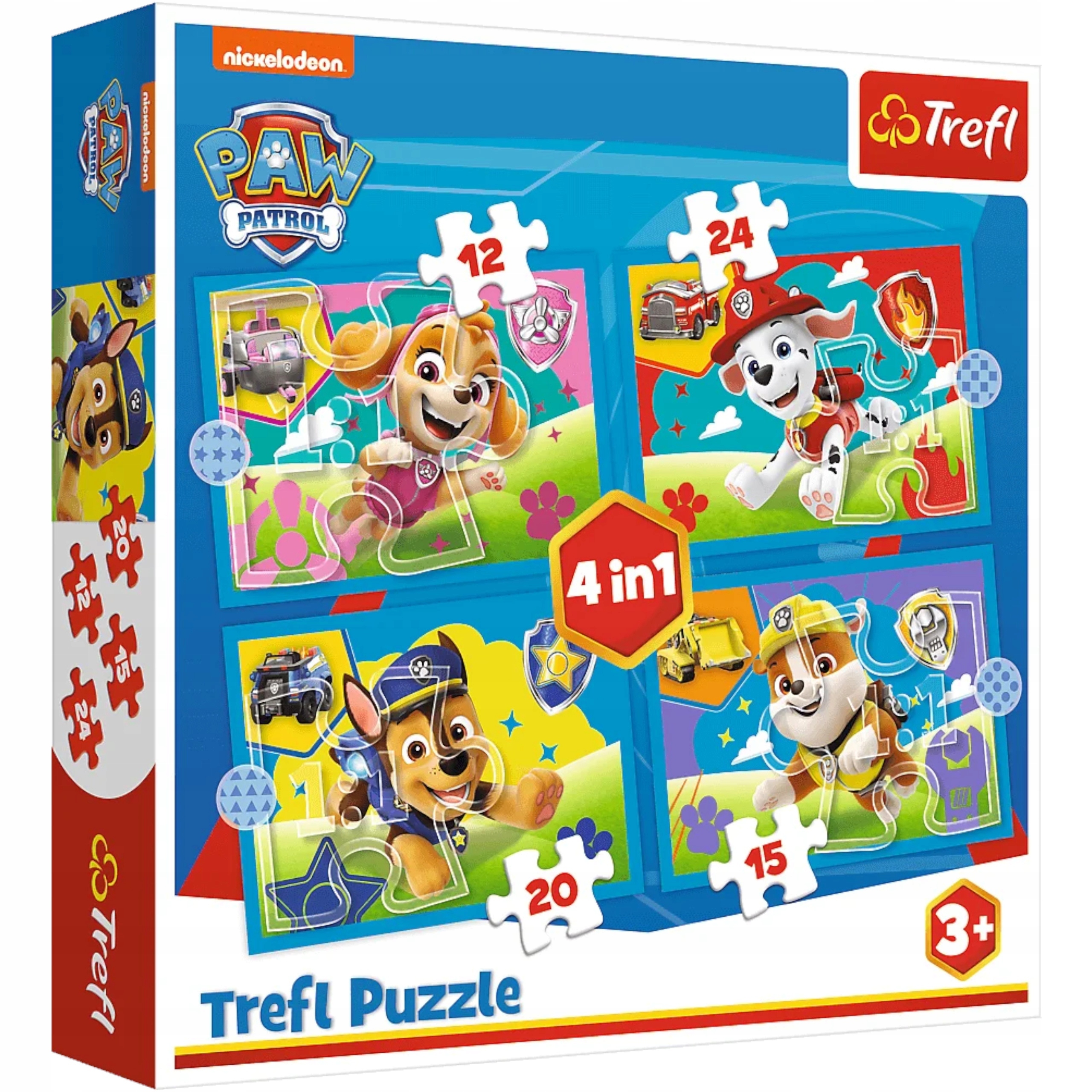 Puzzle 4 w 1: Biegnące Pieski, Psi Patrol (34628)