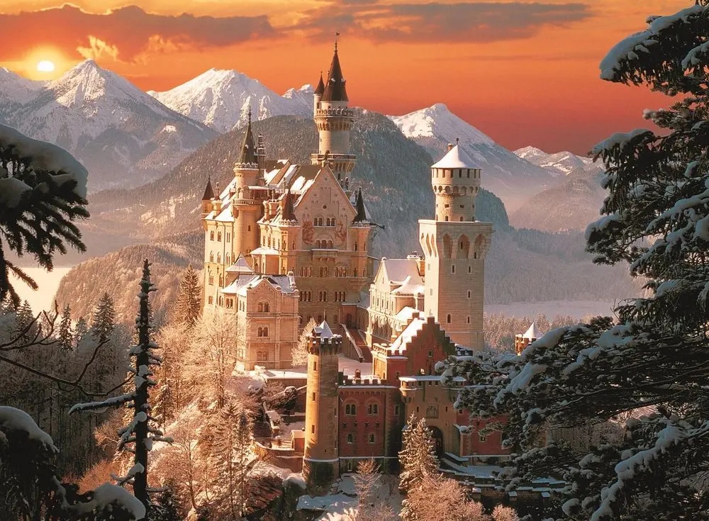 Puzzle 3000: Zimowy Zamek Neuschwanstein, Niemcy (33025)