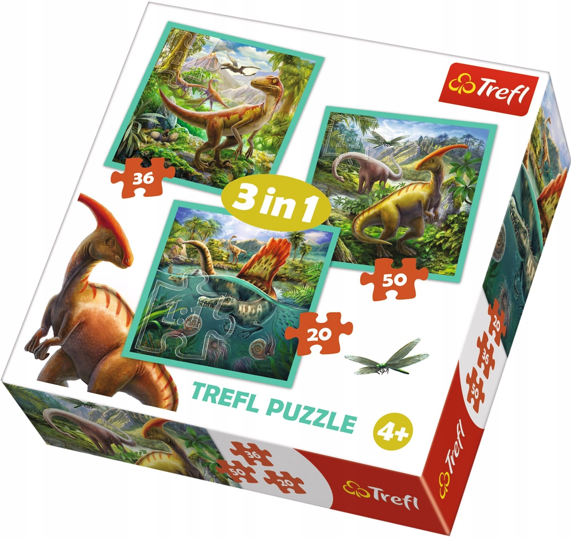 Puzzle 3 w 1: Niezwykły świat dinozaurów (34837)