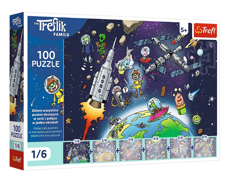 Puzzle 100: Treflinka w kosmosie, Rodzina Treflików (16541)