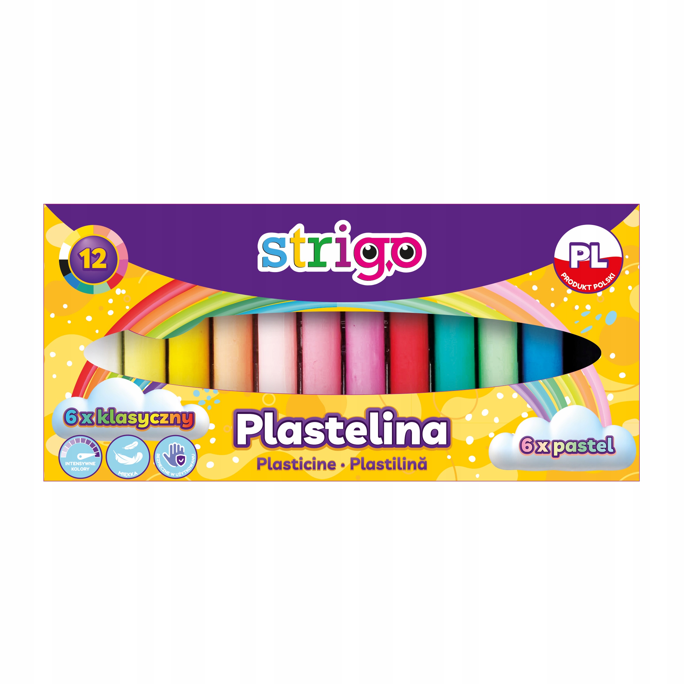 Plastelina 12 szt., STRIGO (9682)